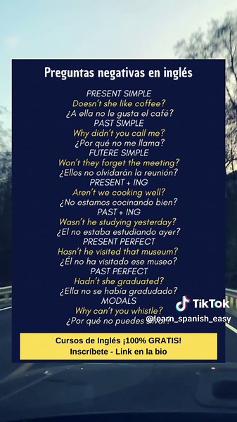Preguntas negativas en ingles. #ingles #aprenderingles #clasesdeingles #cursodeingles #estudiaringles #aprendeinglesrapido