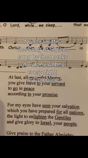 The "Song of Simeon" is sung by the monks of #caldeyisland every night at Compline to remember the Presentation of the Lord in the Temple at Jerusalem. It's a beautiful way to finish the day. | Caldey Island