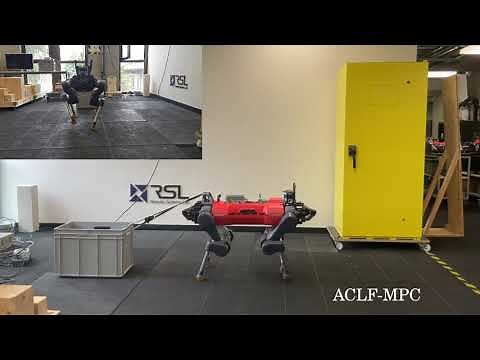 Adaptive CLF-MPC with application to quadrupedal robots