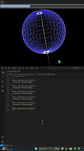 3D Rotating Sphere Animation in HTML & CSS | SmartCodeSchool #coding #htmlcss #html #animationshorts