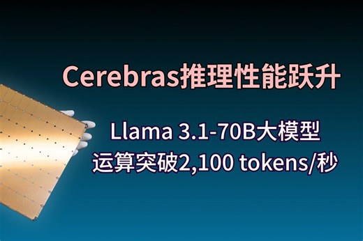 Cerebras推理性能跃升：Llama 3.1-70B大模型运算突破每秒2,100tokens