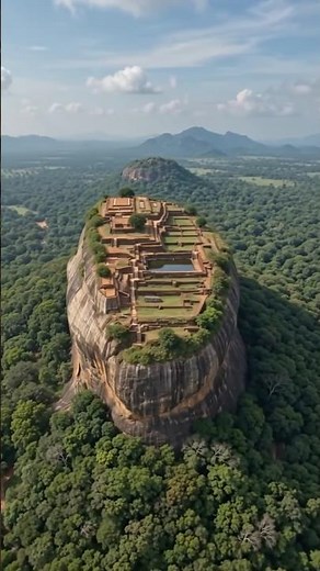 SIGIRIYA Rock Fortress Sri Lanka | Stunning 8K Drone View of UNESCO World Heritage 😍 #shorts