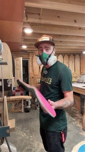 Sanding a life skateboard deck
