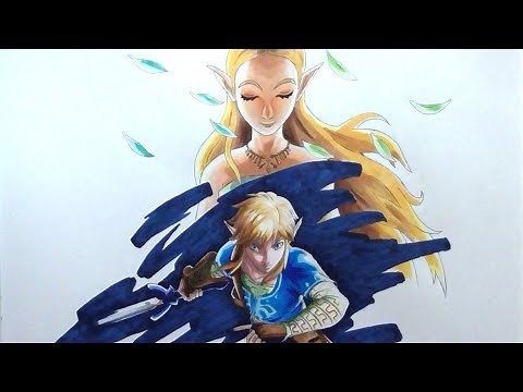 Drawing Link And Zelda From Breath Of The Wild