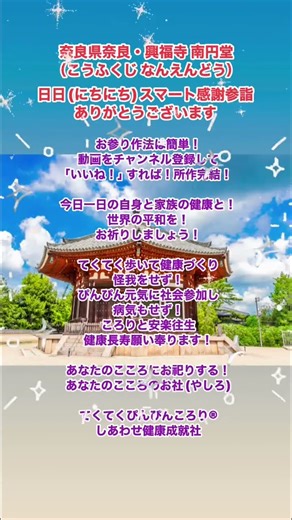 #興福寺 #南円堂 #奈良市登大路町48 #日日感謝参詣 #日日感謝参詣 #日日スマート感謝参詣 #スマートホンで遠隔お参り #スマートホンでお参り #しあわせ健康成就社 #お花しあわせ健康巡礼会