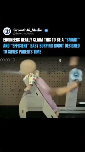 💀 Engineers Claim this to be "SMART and EFFICIENT” baby burping robot designed to save parents time