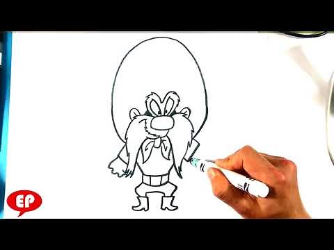 How to Draw Looney Tunes - Yosemite Sam - Easy Beginners