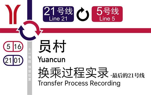 「最后一日的廿一号线」【广州地铁】员村站换乘过程 21号线↹5号线