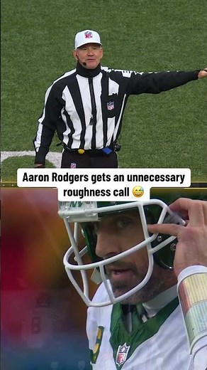 Aaron Rodgers got an unnecessary roughness penalty 😓😳 #Jets #NFL #AaronRodgers