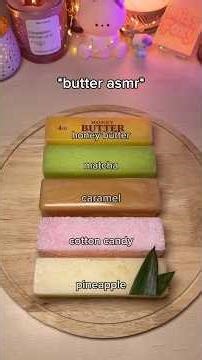 ASMR wax cracking flavoured slime butter sticks🧈🍬🍵 #asmr #slime # #asmrsounds