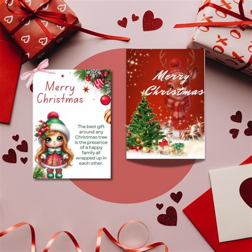 Editable Christmas Card | Digital Xmas Greeting Card Template - Etsy