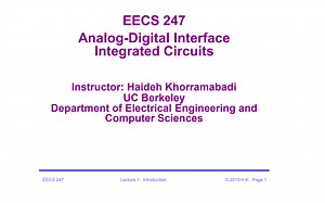 UCB EE247模拟数字接口集成电路（偏向Filter & ADC）-Analog-Digital Interface Intergrated Circuit