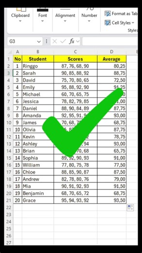 Average numbers in a column #excel