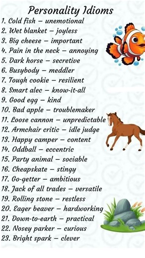 Personality Idioms You Must Know 🔥#shorts #english #education