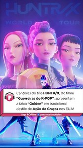 383K views · 20K reactions | As cantoras EJAE, Audrey Nuna e Rei Ami, que dão voz ao trio HUNTR/X, do filme “Guerreiras do K-POP”, se apresentaram nesta quinta-feira (27) na 99th Macy's Thanksgiving Day Parade, um tradicional desfile do Dia de Ação de Graças em Nova York, nos EUA. 旅 Com direito a coreografia e efeitos especiais, elas cantaram o hit "Golden", que faz parte da trilha sonora do longa animado. Ficou incrível, né? Vídeo: NBC | POPline | Facebook