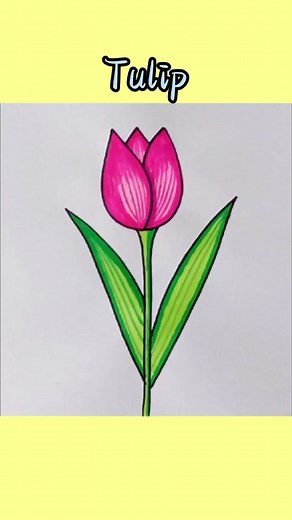 Easy and Quick Tulip Drawing Tutorial for Kids