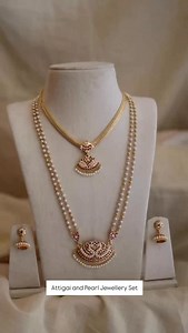 15K views · 9K reactions | Attigai and Pearl Jewellery Set From @vrddhiuk To shop the products, contact the brand tagged above. For more trending designs, visit our blog www.blog.southindiajewels.com #jewellery #southindiajewels #jewelleryset | South India Jewels | Facebook
