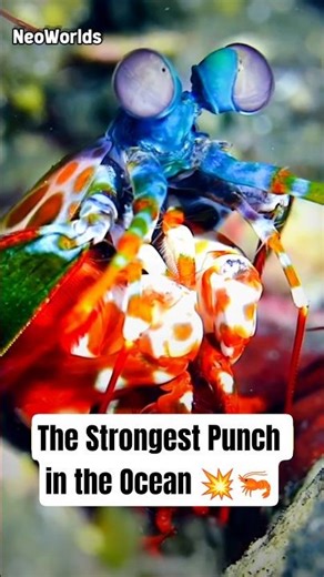The Strongest Punch in the Ocean 💥🦐 | Mantis Shrimp (Odontodactylus scyllarus) #Shorts