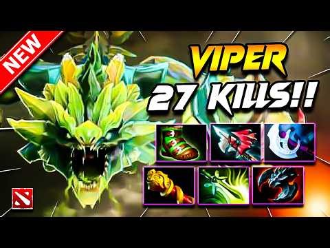 Dota 2 VIPER Gameplay | 27 Kill!! VIPER DOTA 2 Gameplay | Viperi Carry Build Pro Gameplay Guide 7.40