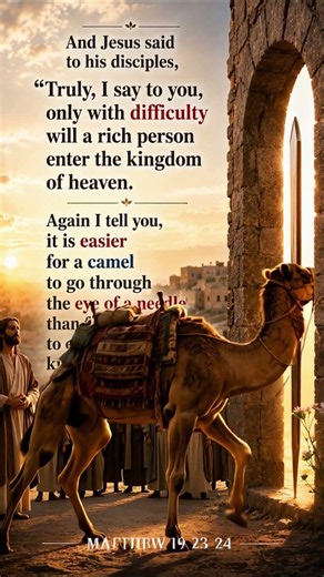 It is easier for a camel to go through the eye of a needle than for a rich... | #Matthew 19