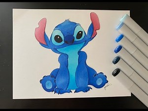 How to draw Stitch with Copic Markers - Disney Art - Copics Tutorial