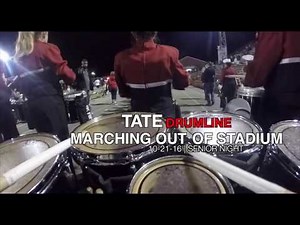 Awesome Drumline Marching Cadence Out of Stadium | 10-21-16