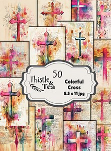 Colorful Cross: 50 Jpgs, 300 Dpi, 2550x3300, Commercial Use, Digital Download - Etsy