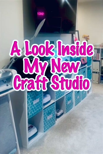 A look inside my new craft studio 🔥 This is the full overview - lots of space, lots of supplies ✂️ and a whole lot of planning. I’ll be breaking down each section and how I use it over the next few weeks. #craftroom #craftroomorganization