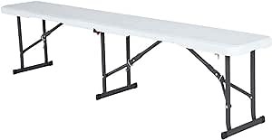 LIFETIME 80305 Portable Folding Bench, White