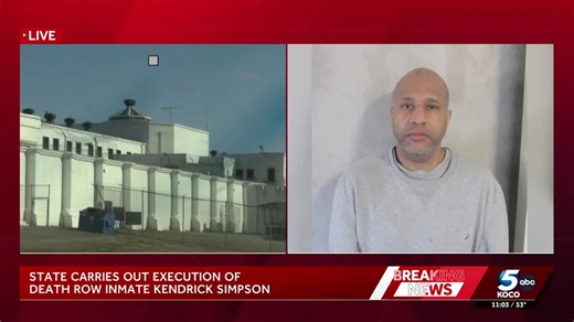 Oklahoma executes death row inmate Kendrick Simpson for 2006 double murder