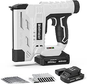 Amazon.com: BIELMEIER 20V Nail Gun Battery Powered, 18 Gauge 2 in 1 Cordless Upgraded Brad Nailer Stapler for Upholstery and Carpentry, Electric Staple Gun Include 2.0Ah Battery, Charger, 1500 Staples and Nails