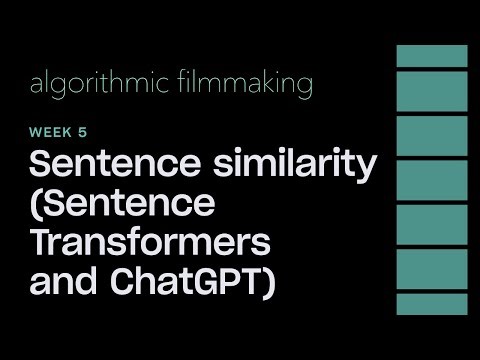 Week 5: Sentence Similarity (Sentence Transformers and ChatGPT)