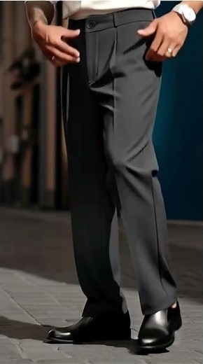 Men’s Casual Pleated Wide-Leg Pants