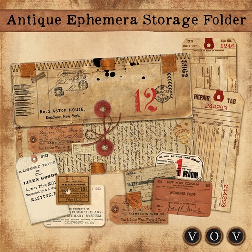 Antique Ephemera Storage Folder: Vintage Junk Journal (digital Product) - Etsy
