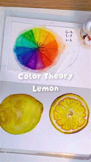Color theory, but it's lemon. #art #colortheory #watercolor #lemon #shorts