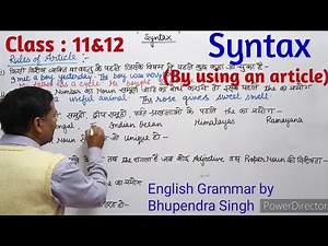 01 : Syntax (By using An Article)