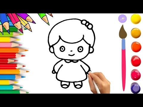 How To Draw cute Baby Drawing, Painting & Coloring For Kids and Toddlers_🌈🎨