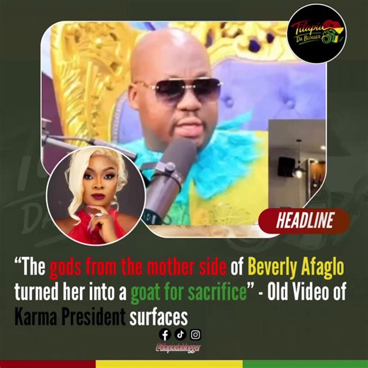 Ghanaian actress Beverly Afaglo has once again become the center of online conversations following the resurfacing of an old video by controversial spiritual leader Karma President. In the video, which was reportedly first published on July 9, 2024, Karma President made shocking spiritual claims about the actress, alleging that she had spiritually been “turned into a goat for sacrifice” by forces from her mother’s side of the family. The video has resurfaced on social media following renewed dis