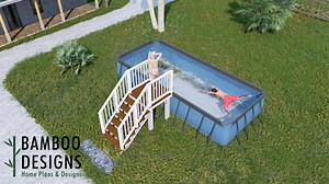 Tampa 21x9 Pool Deck Plan – 4x4 Above-ground Pool Entry Deck With Railings | DIY PDF Plans - Etsy Australia