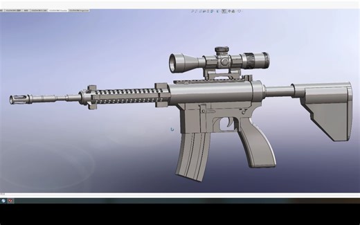 SolidWorks学习 枪支M4建模练习