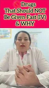 5 DRUGS YOU SHOULD NEVER PUSH FAST#‪@SmartMedicalKnowledge‬ #icu #medicaleducation