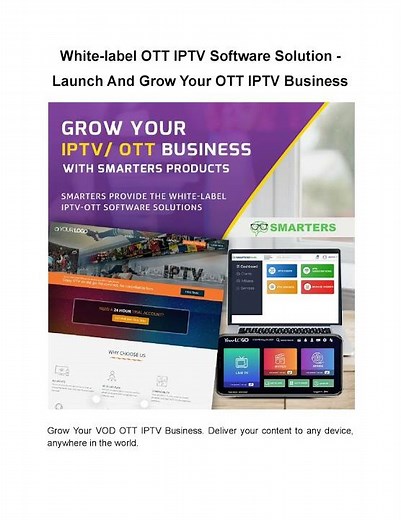 White-label OTT IPTV Software Solution - Launch And Grow Your OTT IPTV Business