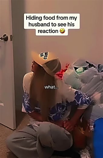 Hiding food from my husband to see his reaction 🤣🤣 #couplegoals #realcouple #funny #viraltiktok #foryou