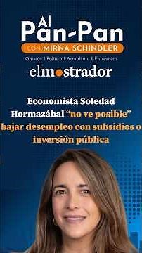 Economist Soledad Hormazábal: Job subsidies and public investment “won’t be enough” to curb unemp...