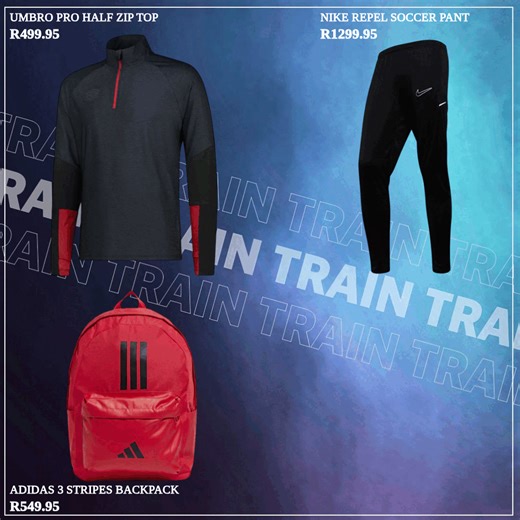 18K views · 53 reactions | #FindYourDrip with #TekkieTown : Men's Active Edition UMBRO PRO HALF ZIP TOP: R499.95 ADIDAS 3 STRIPES BACKPACK: R549.95 NIKE REPEL SOCCER PANT: R1299.95 PUMA FTR WAVE SNEAKER : R999.95 Available at selected Tekkie Town stores and online : https://brnw.ch/21wQRof | Tekkie Town | Facebook