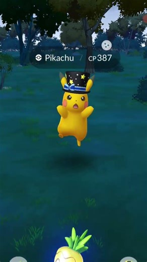 Another Shiny Top Hat Pikachu from Research!! Happy New Year Everyone! #pokemongo #shinypokemon