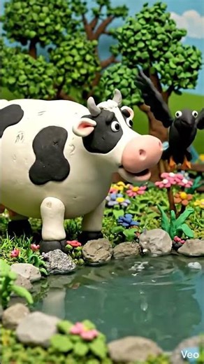 Cute Cow & Crow Clay Animation 🐄🐦 | Easy DIY Clay Craft for Kids | Teena Toons
