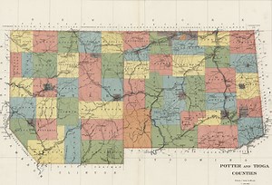 Map of Potter and Tioga counties, Pennsylvania - 1900