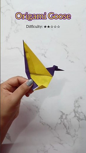 Flapping Origami Goose Demo | Easy Action Origami Bird | Paper Goose That Moves