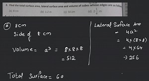 Find the total surface area, lateral surface area and volume of... | Filo